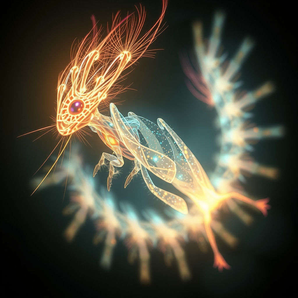 Ethereal Light Creature with Luminescent Trails
