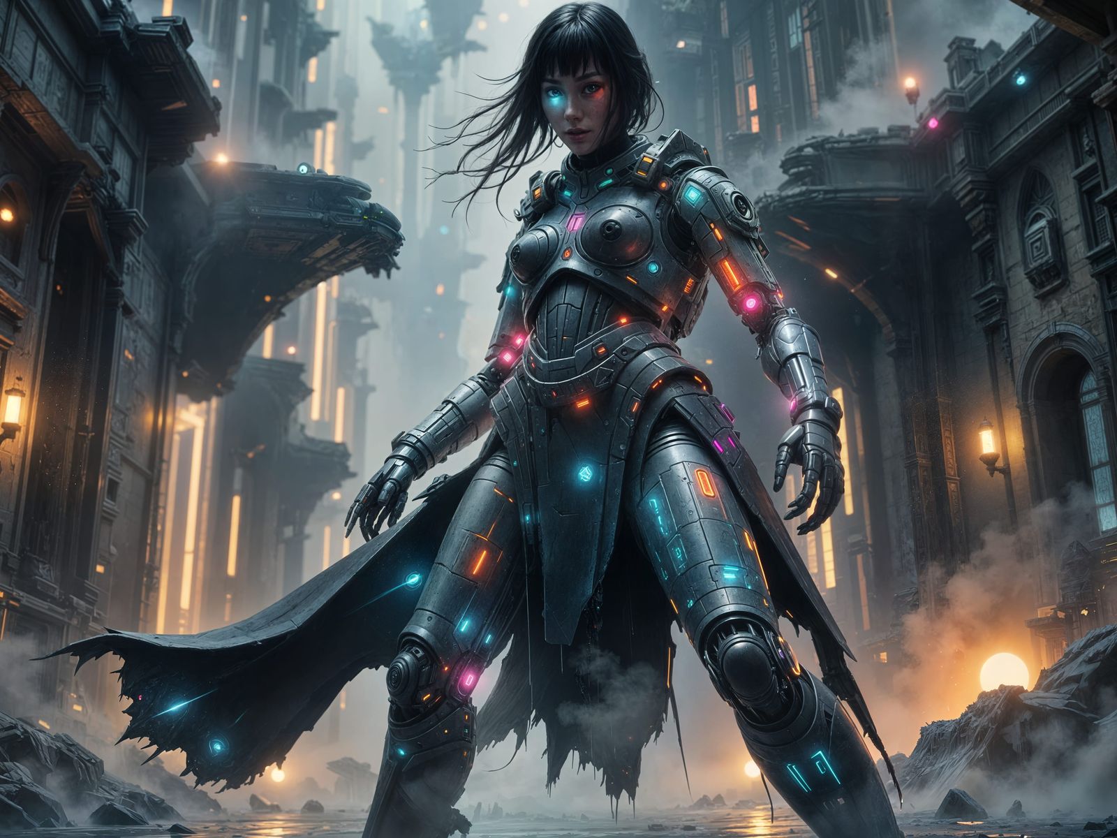 Resilient Android in Ancient Futuristic Ruins