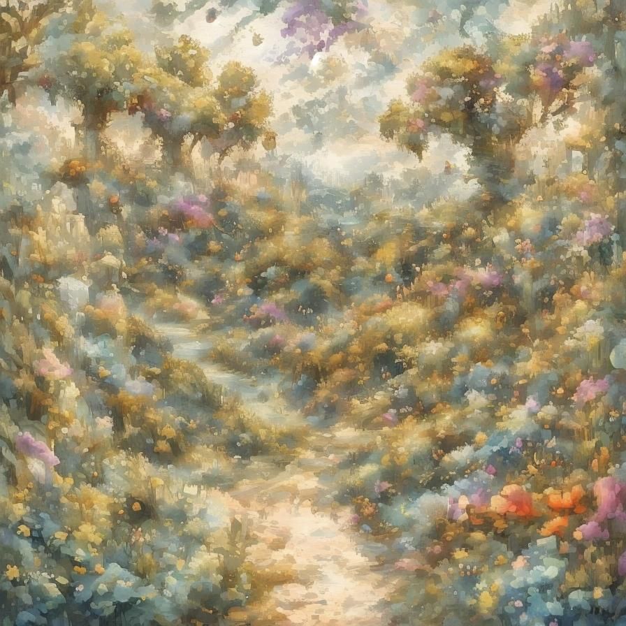 Whimsical Botanical Garden in Watercolour Illustration