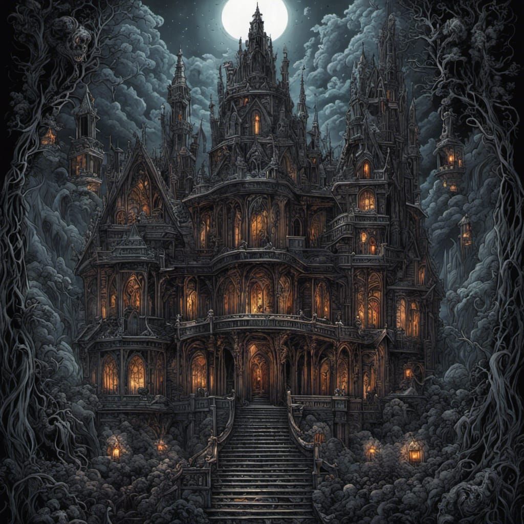 High Gothic Mad King in Tim Burton Style