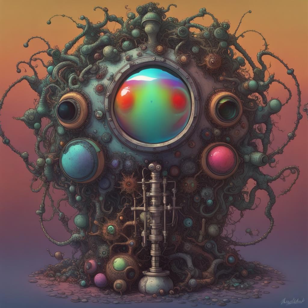 Mad Scientist in Aetherpunk Style with Triadic Colors