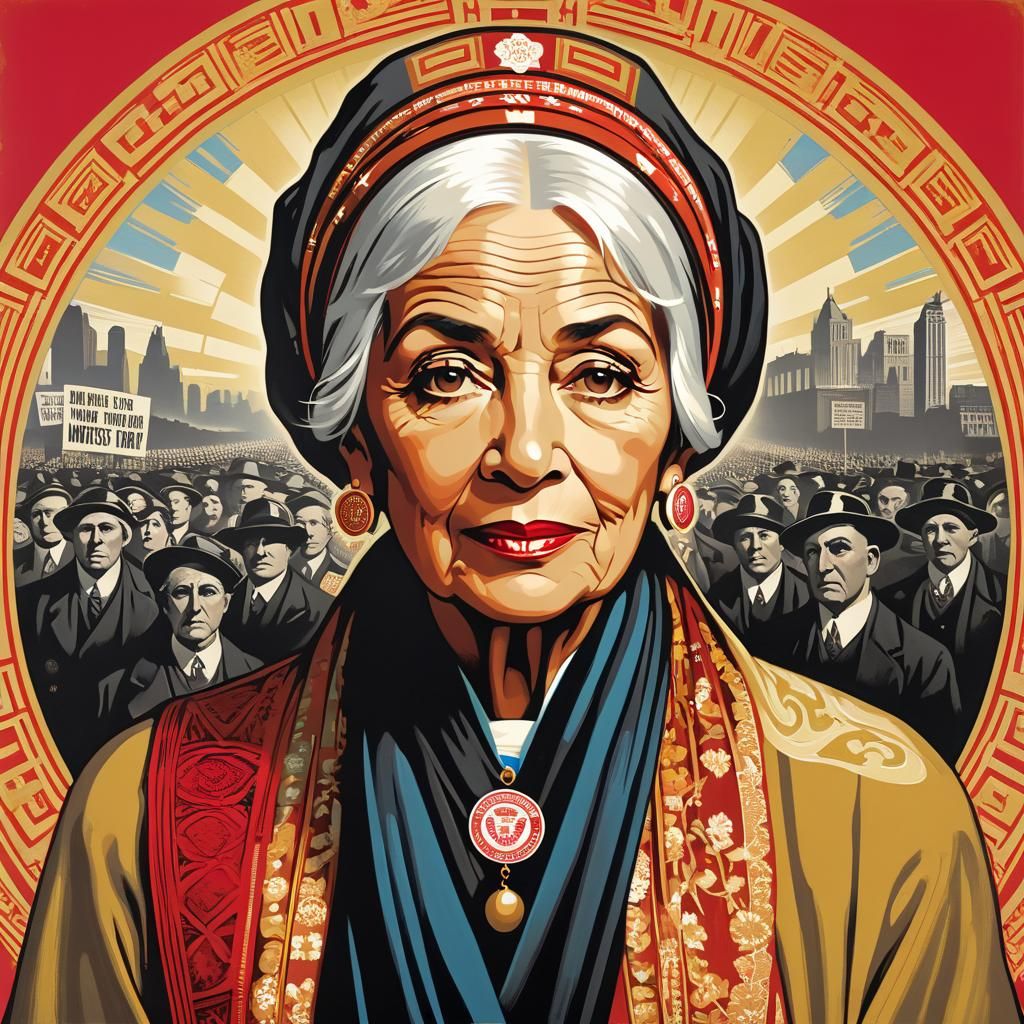 Activist Woman in Social Realist Style