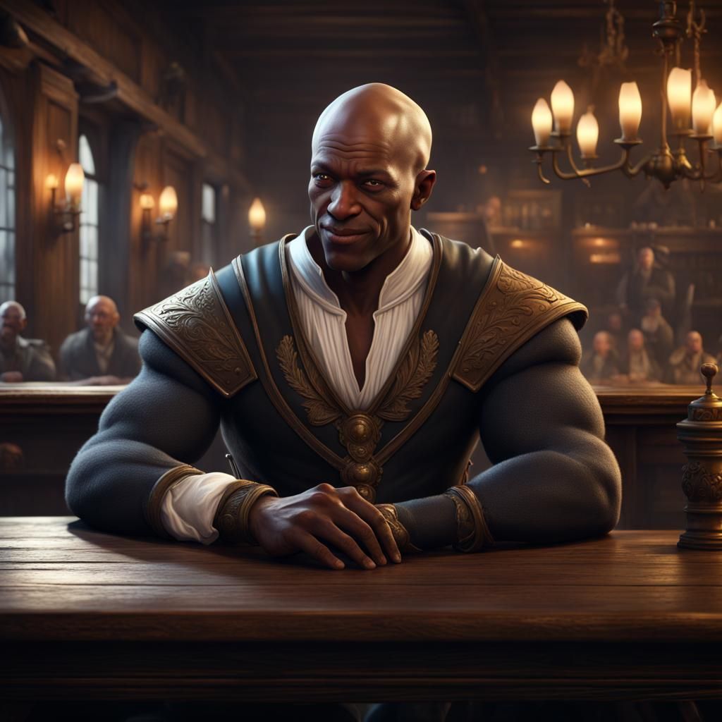 Fantasy Judicial Champion at Tavern Table