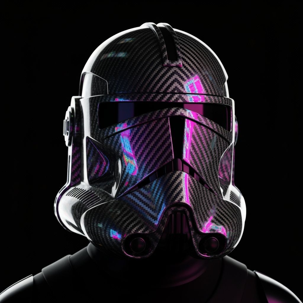 Carbon Fiber Clone Trooper Helmet in Cyberpunk Style