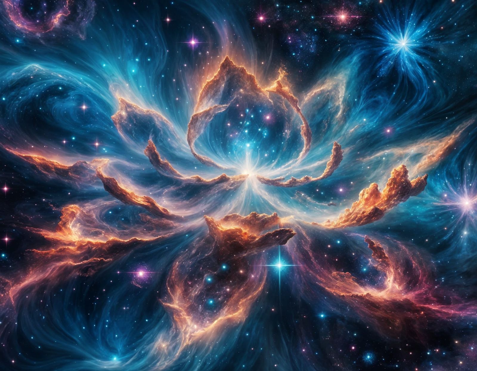 Lotus Nebula in Cosmic Sci-Fi Style