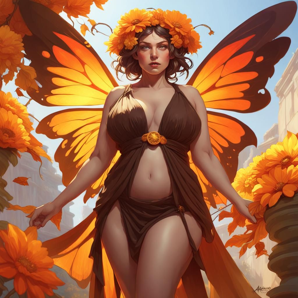 Autumn Fae Goddess in Ancient Greek Style