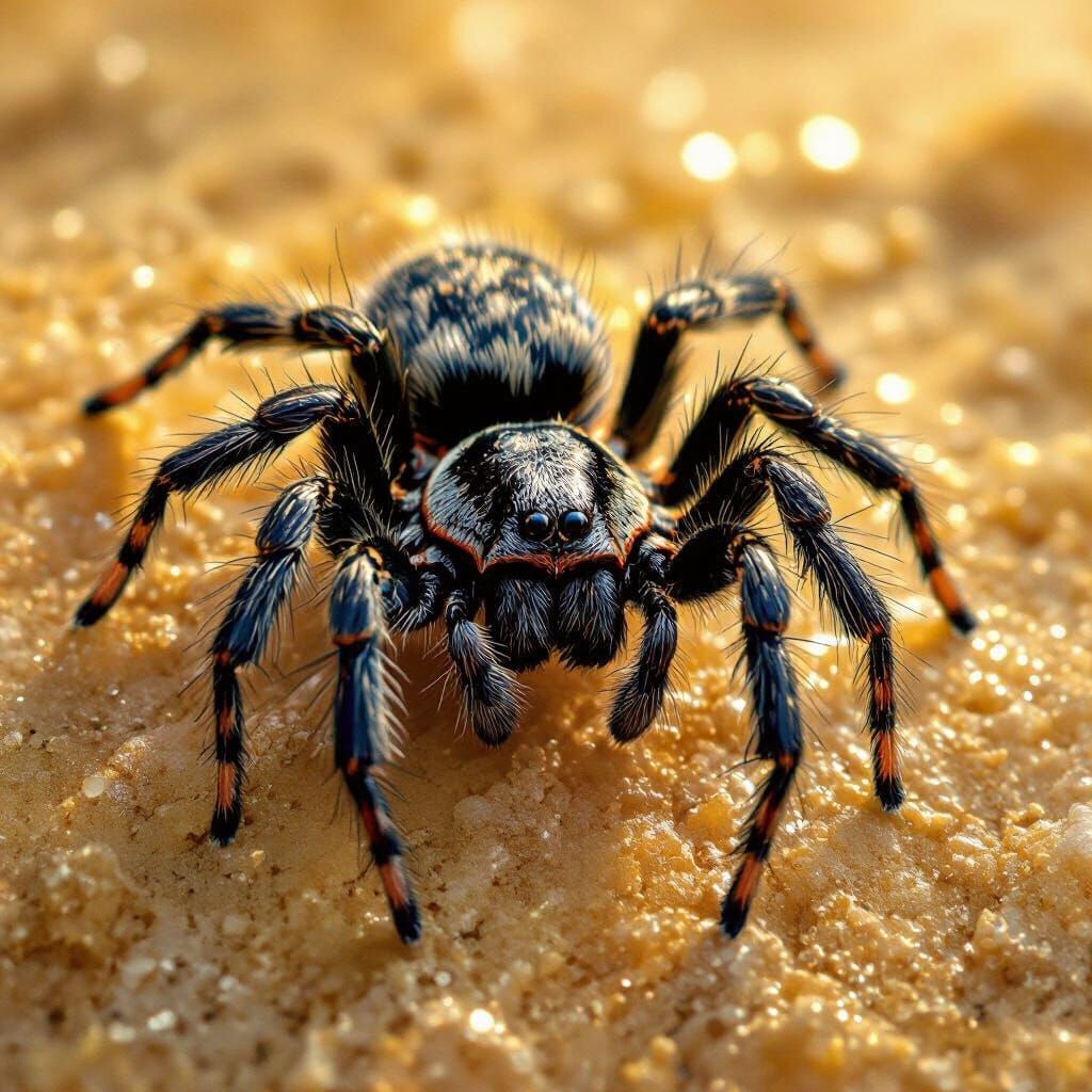 Giant Hairy Spider Encased in Amber