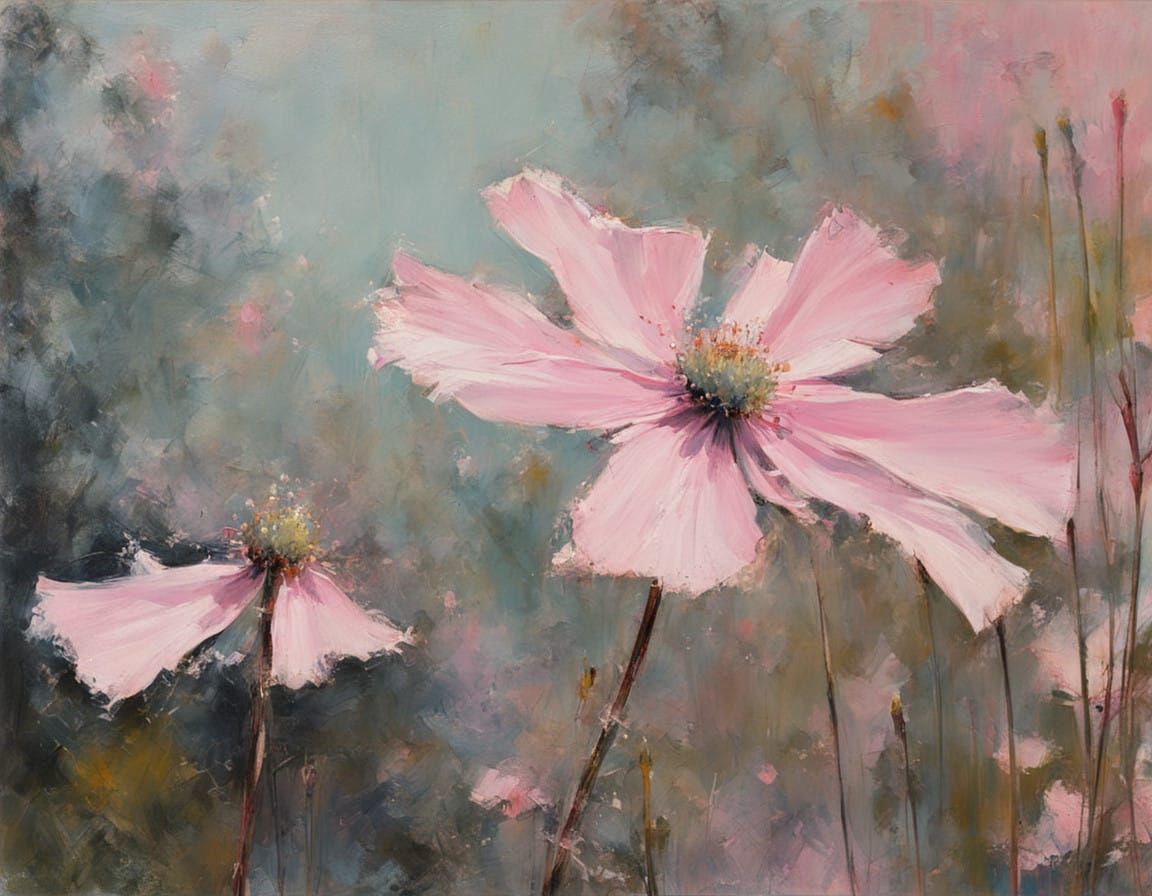 Pastel Pink Wildflower in Close-Up