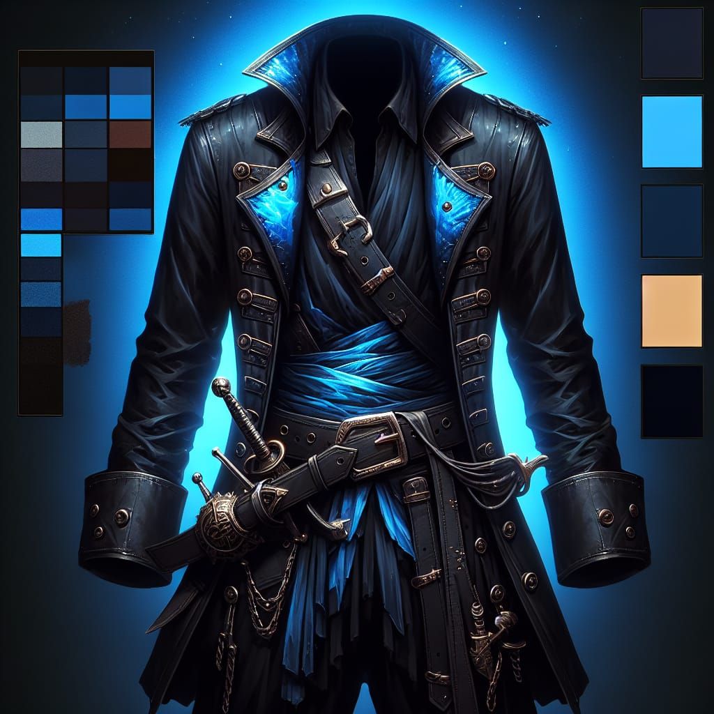 Fantastical Pirate Concept Art in Matte Black