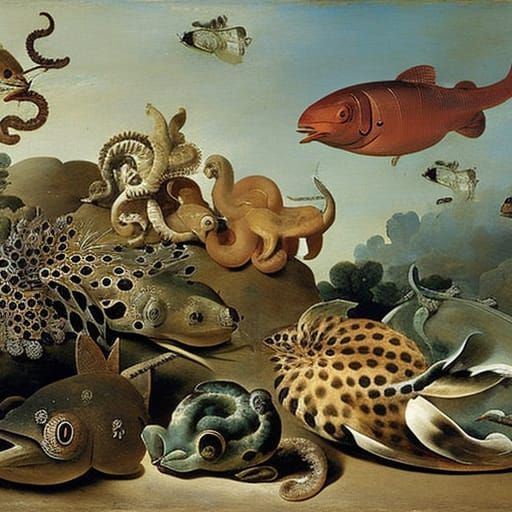 Surreal Mousefishes and Hedgeoctopuses Composition
