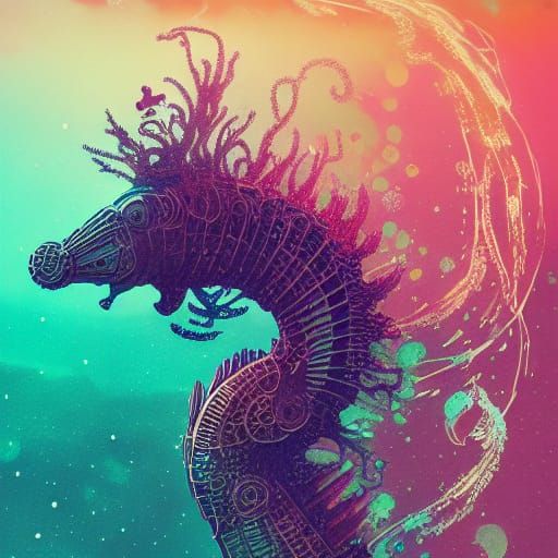 Seahorse in Space: Hyperdetailed Matte Photography