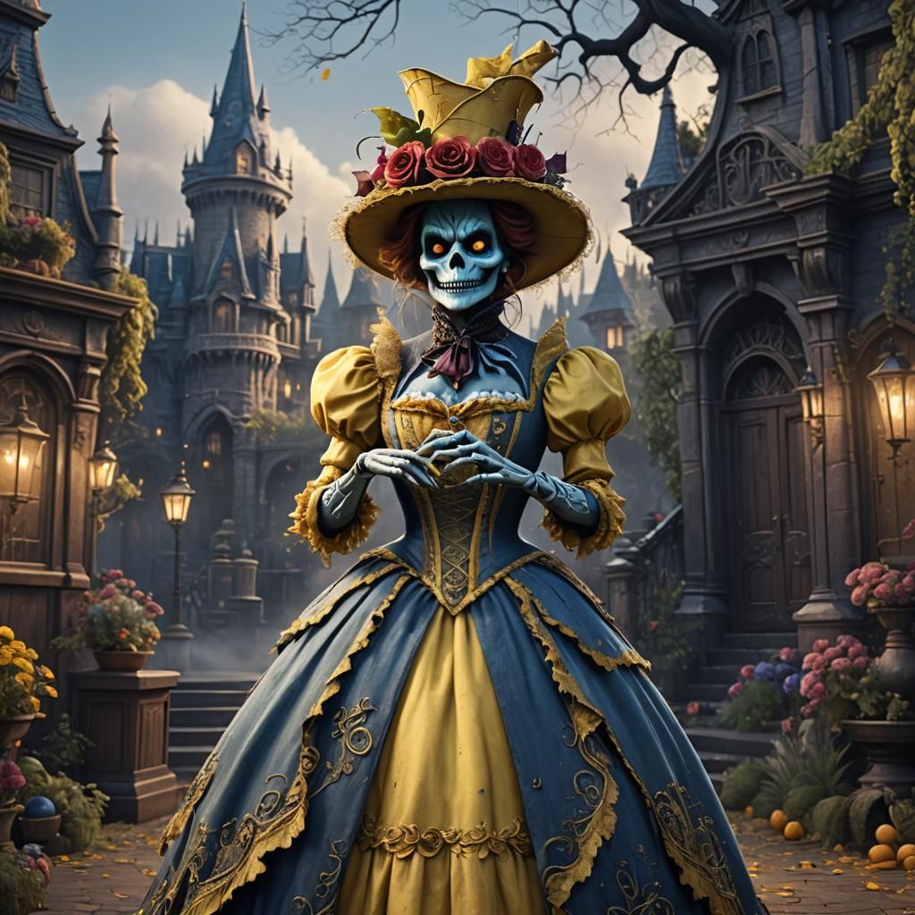 Hatbox Ghost as Princess Belle: Detailed Fan Art