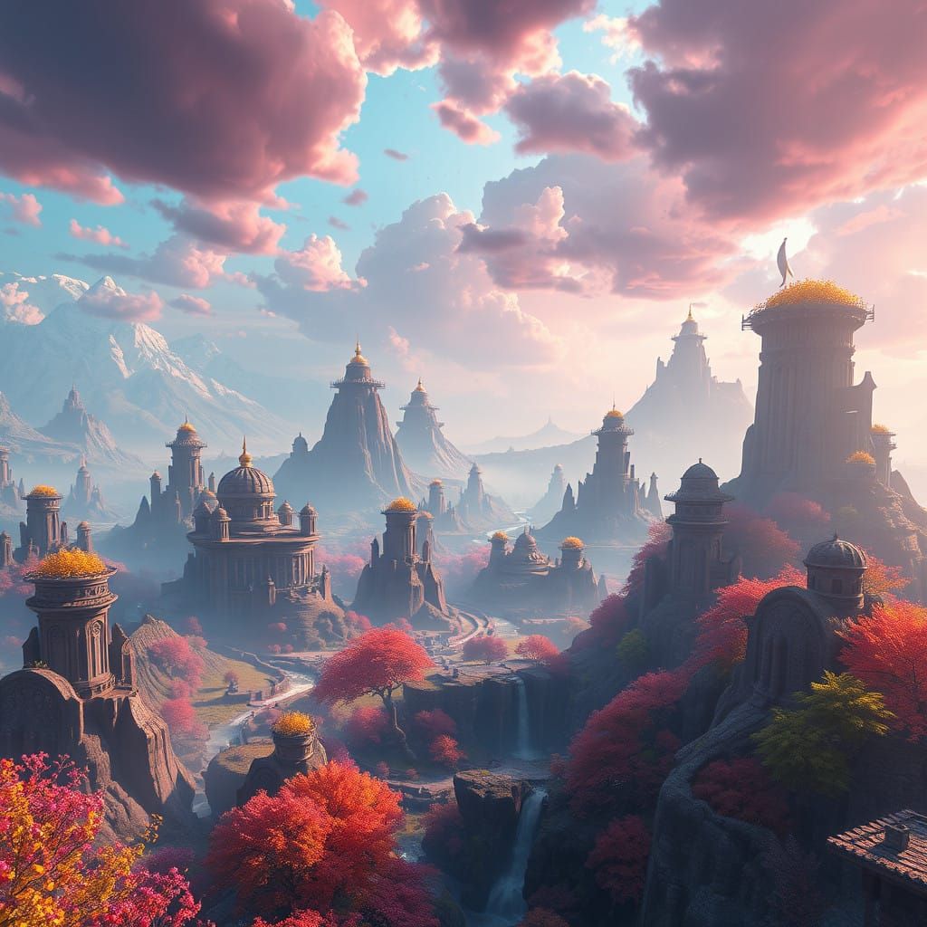 Epic Fantasy Realm in Unreal Engine 5 Style