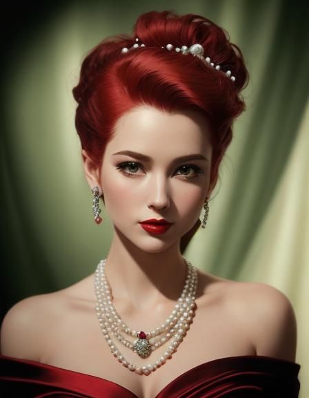 Noir Femme Fatale Portrait in 1940s Style