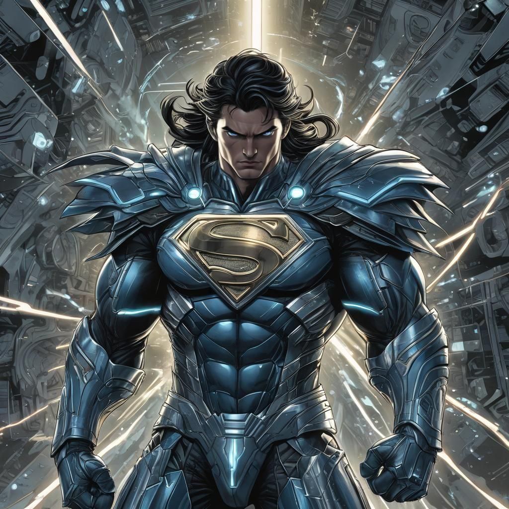 Superman in Saint Seiya Armor, Tron Legacy Style