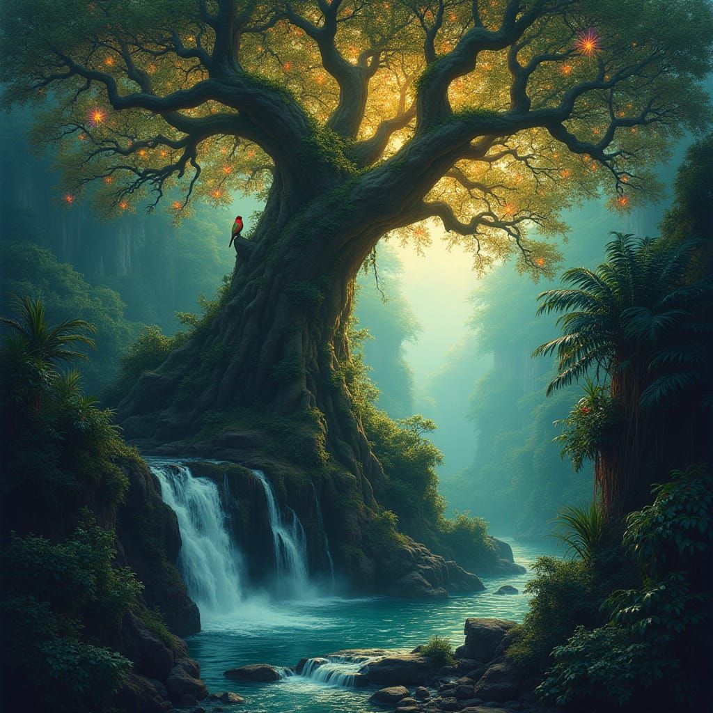 Ancient Tree Dominates Hidden Jungle Valley with Bioluminesc...