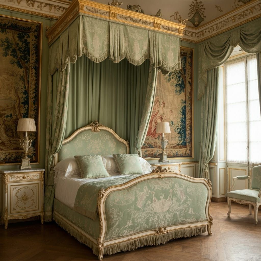 Surreal Rococo Royal Chamber in Opulent Baroque Style