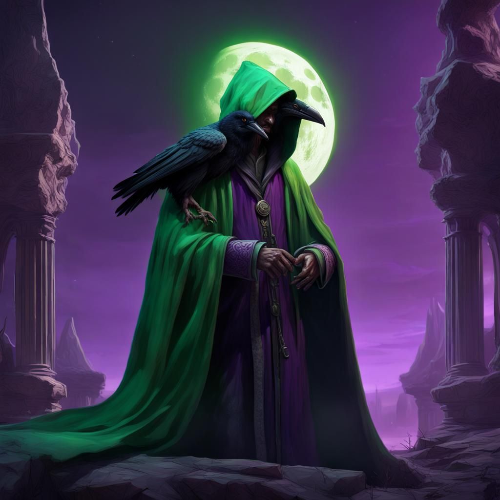 Raven Figure in Dark Fantasy Style