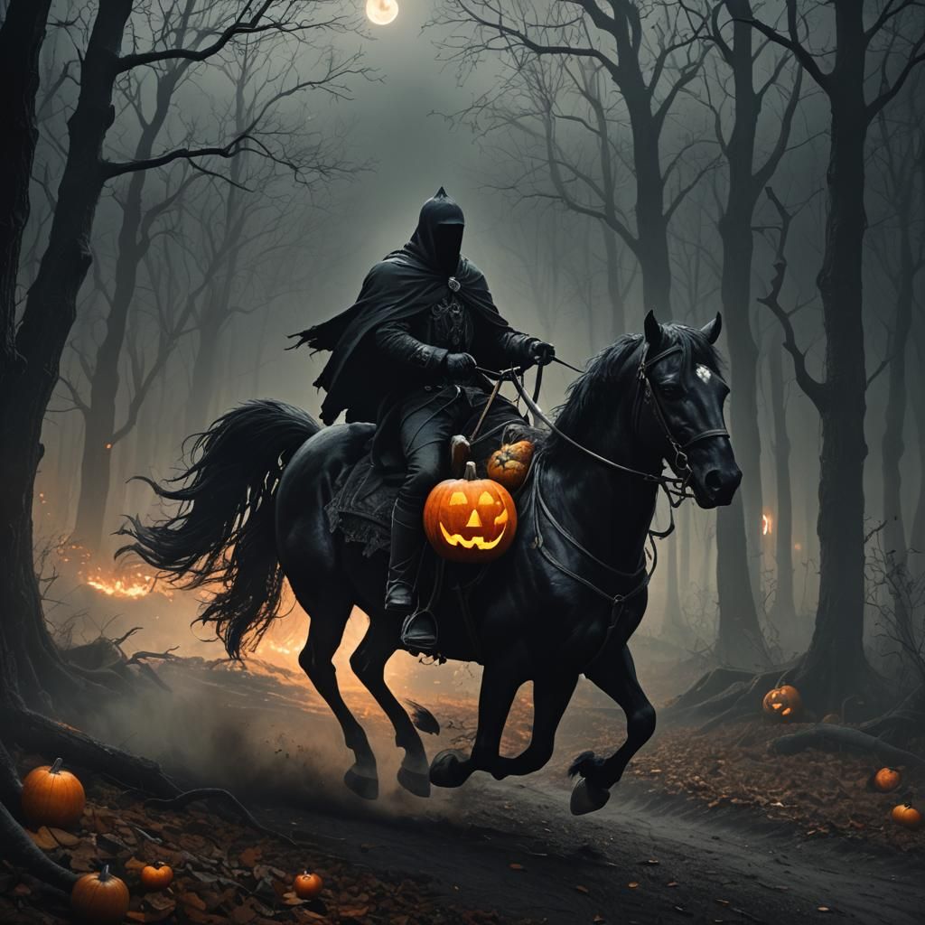 Headless Horseman Rides on Halloween: a Dark Fantasy