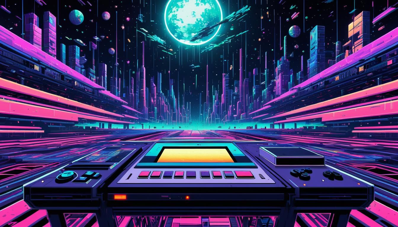 Surreal Glitchcore Pixel Art in Cosmic Dimension