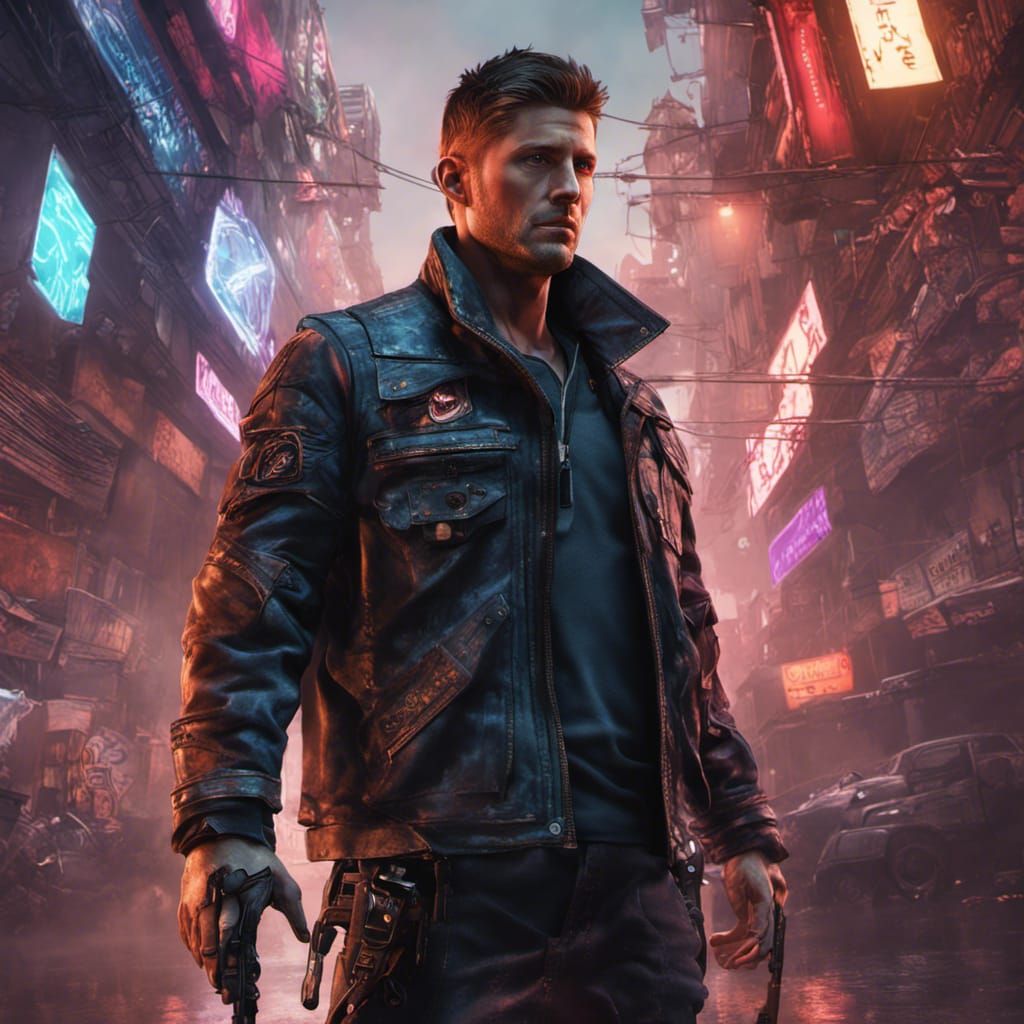 Cyberpunk Character Portrait in Detailed Matte Painting
