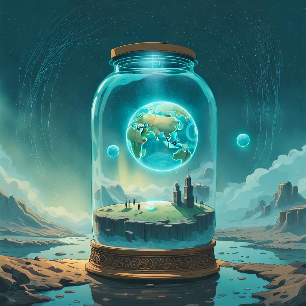 Earth in Glass Jar: A Sci-Fi Dreamscape