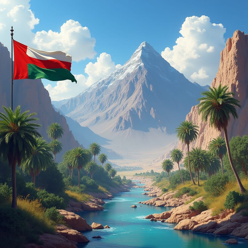 Jebel Shams, Oman: A Naive Art Mountain Landscape