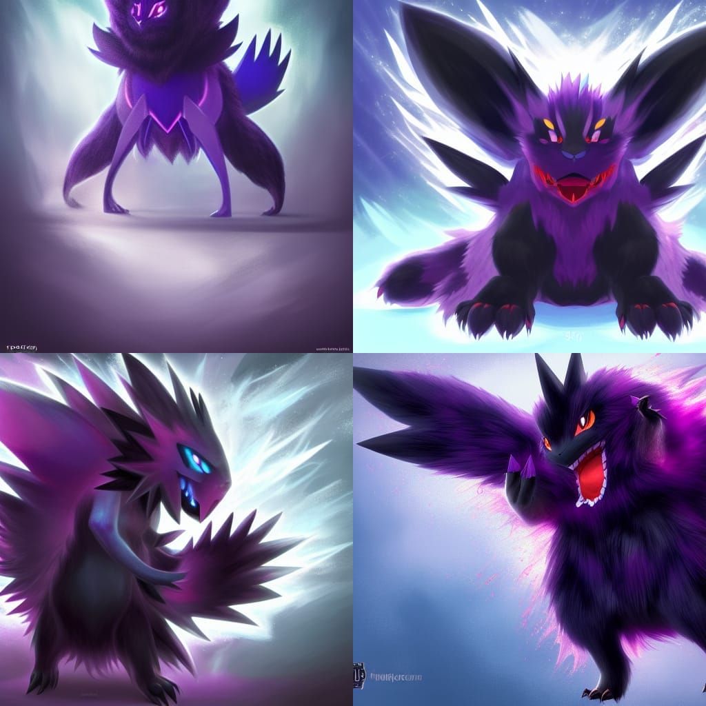 Dark Pokémon with Ruby Knuckles, Fantasy Art