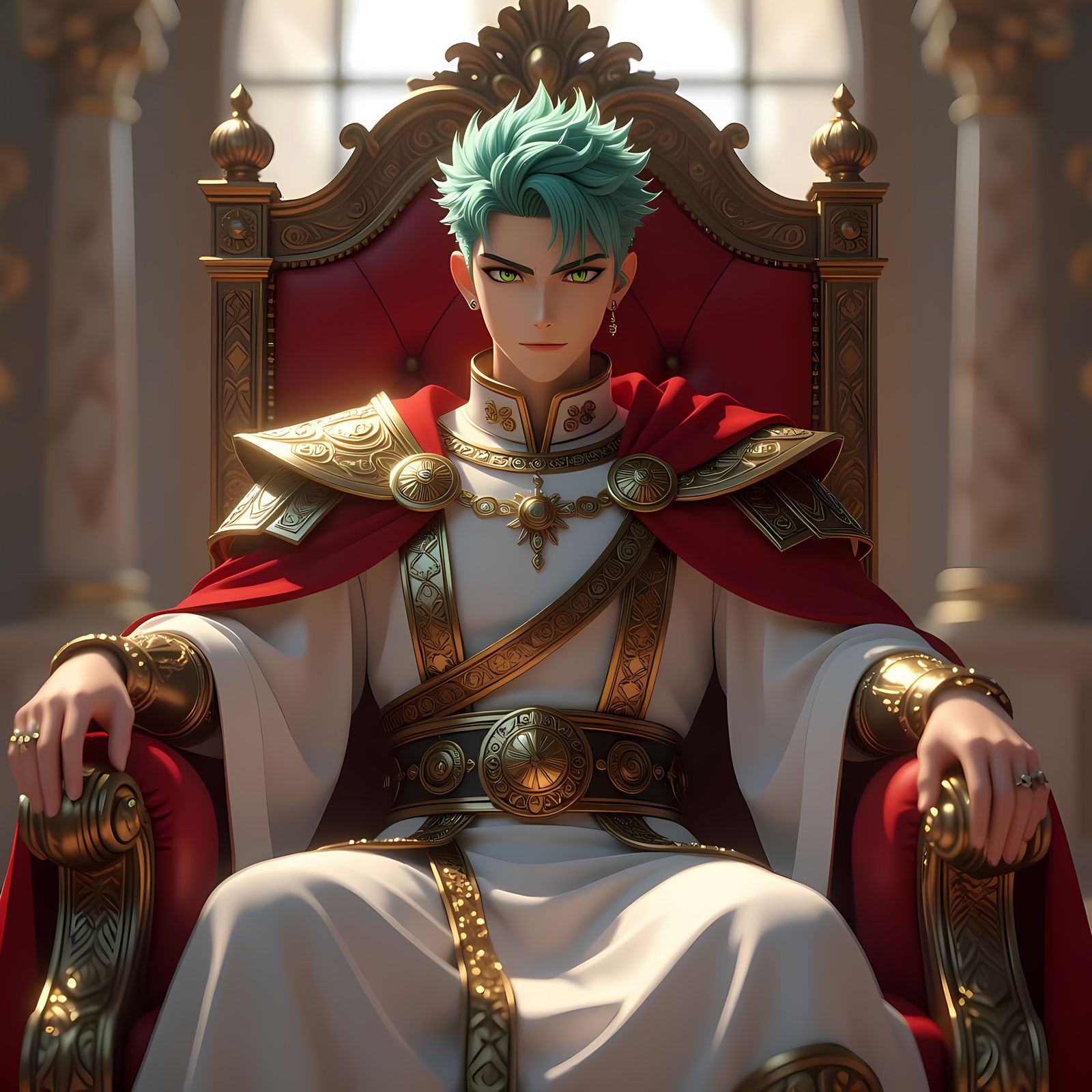 Handsome Roman Emperor in 3D Anime Art Style