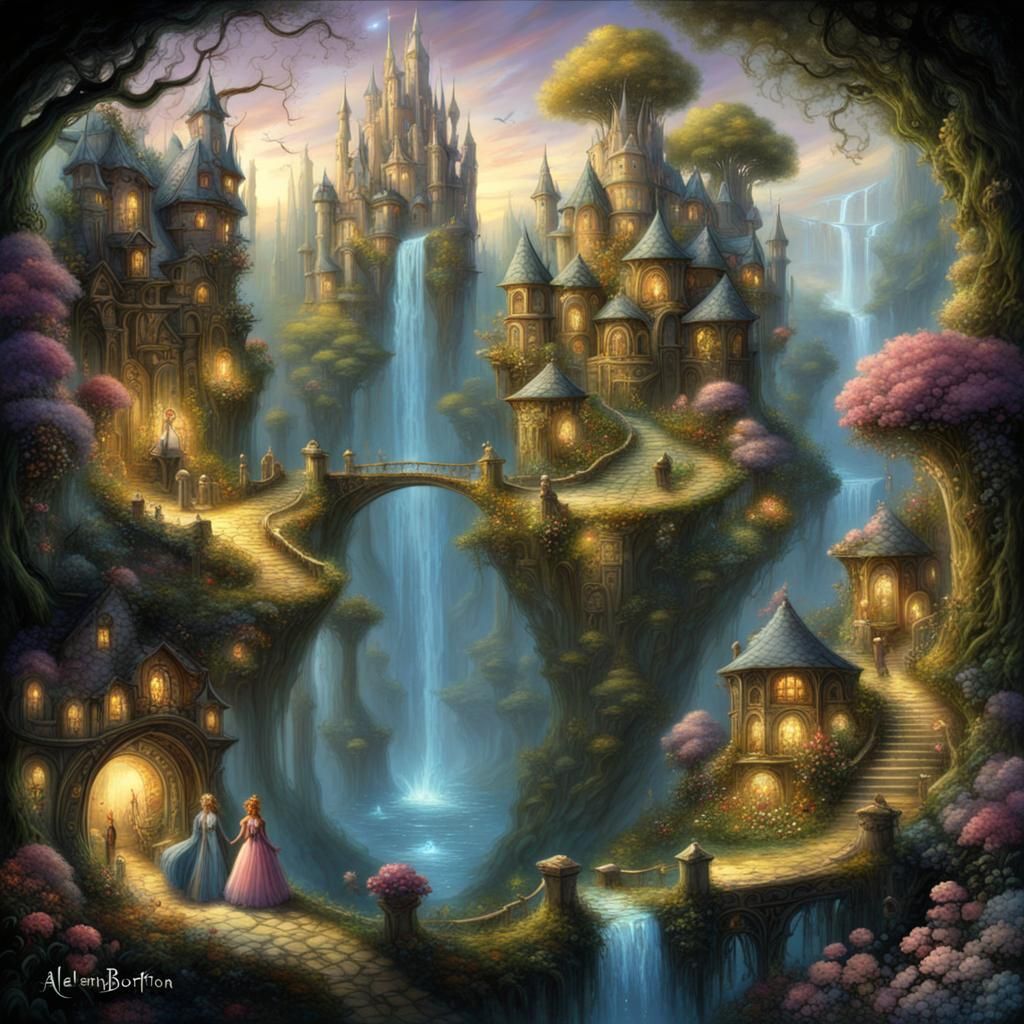 Enchantress in Fairytale Forest City Concept Art