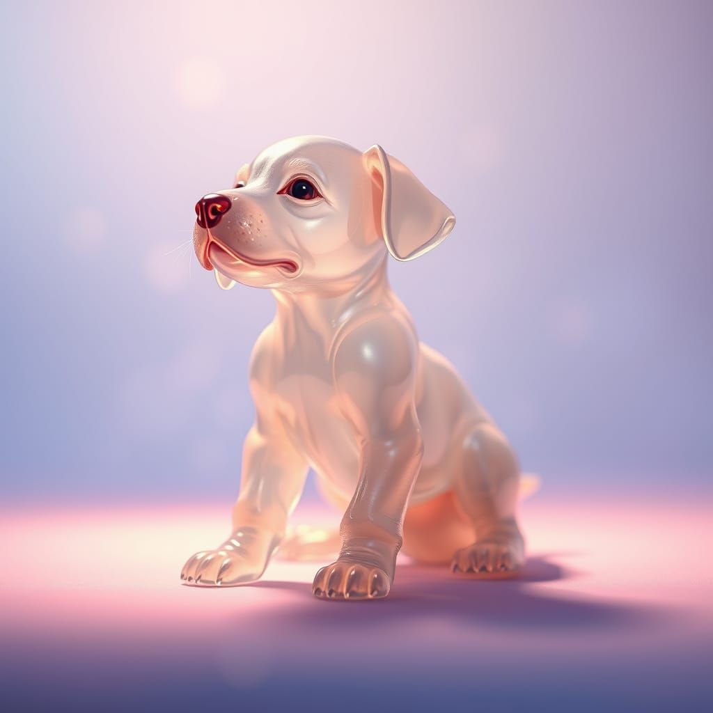 Ethereal Puppy Made of Coltsfoot Flowers