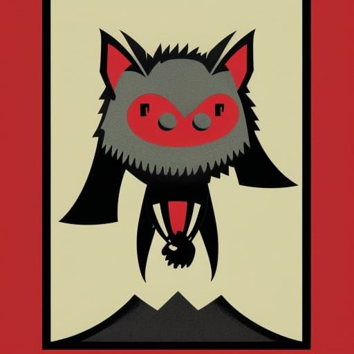 Vampire Bat Pop Art Screen Print in 8k