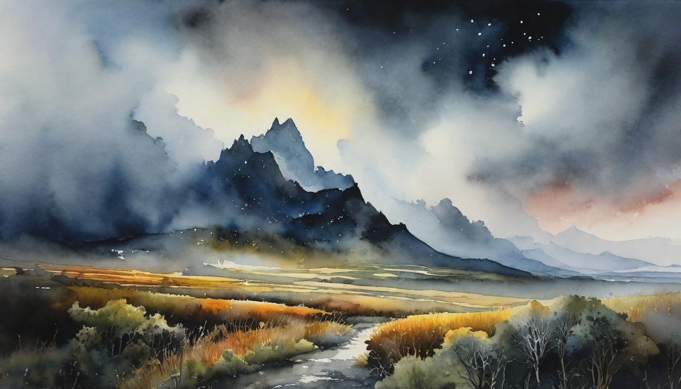 Creation of Heaven and Earth: Watercolor Masterpiece