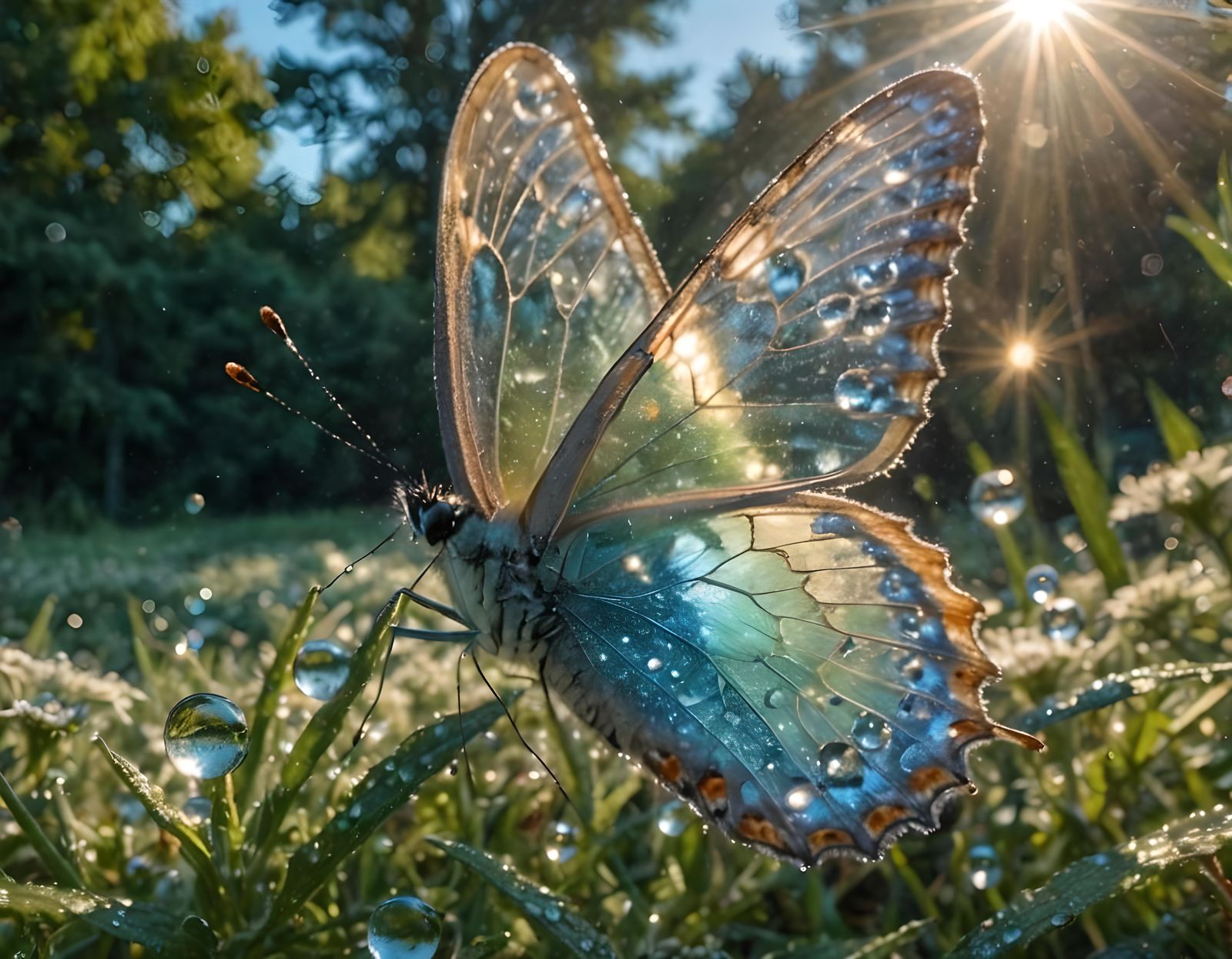 Crystal Butterfly Takes Flight: Macro Photography Masterpiec...