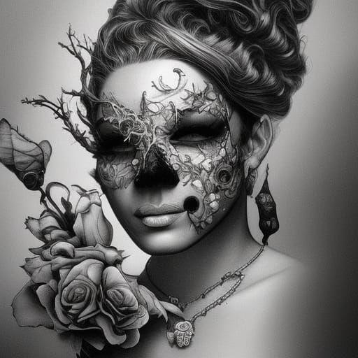 Detailed Portrait of a Serious Girl in Digital Painting