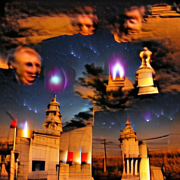 Antares Temple Under Flickering Light