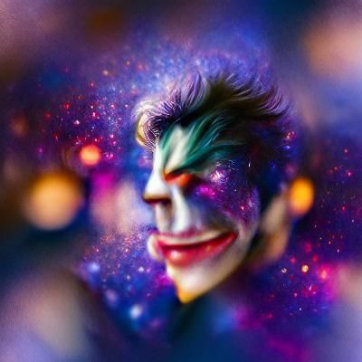 Cosmic Joker Portrait in Professional Photography Style