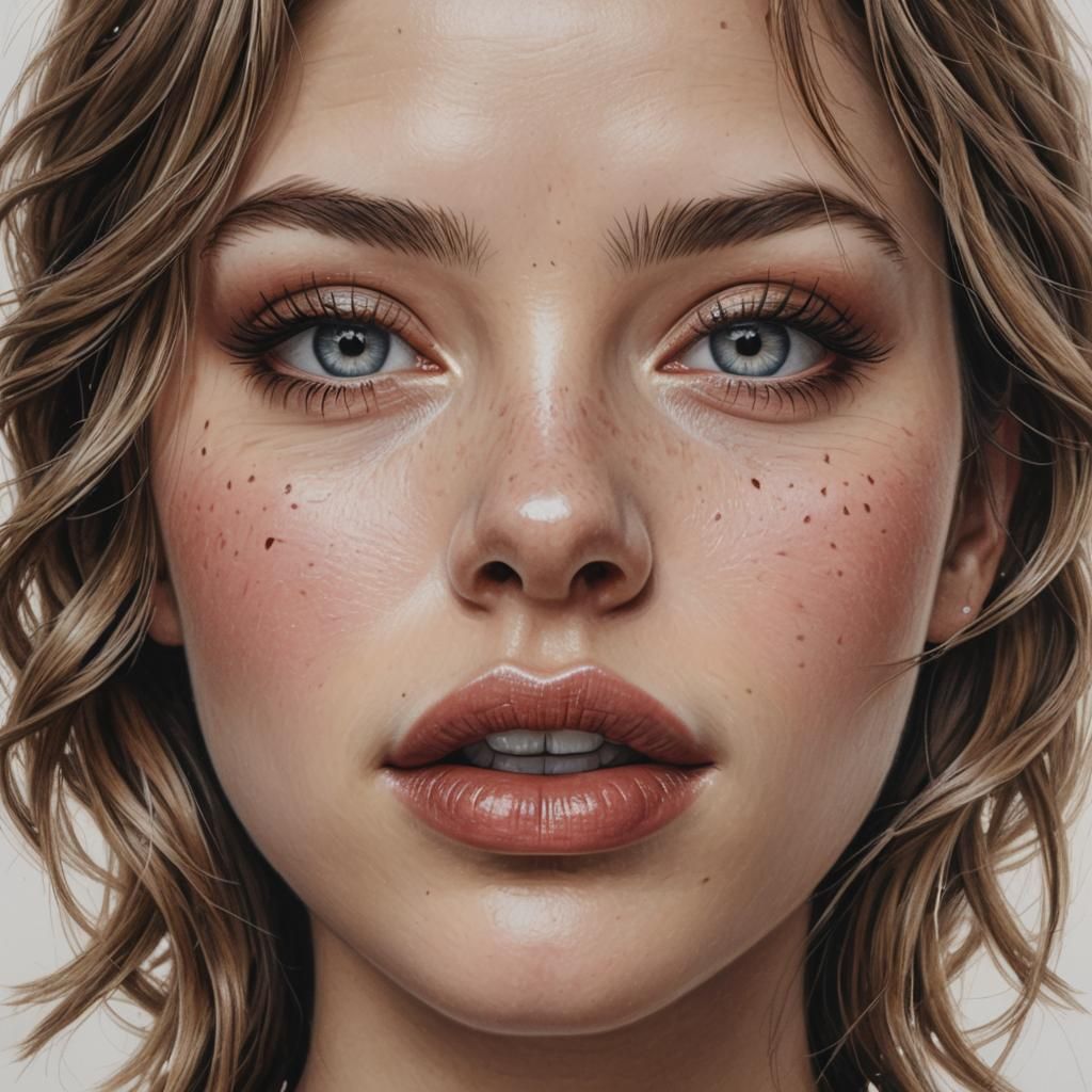 Detailed Portrait of a Woman with Beauty Mark