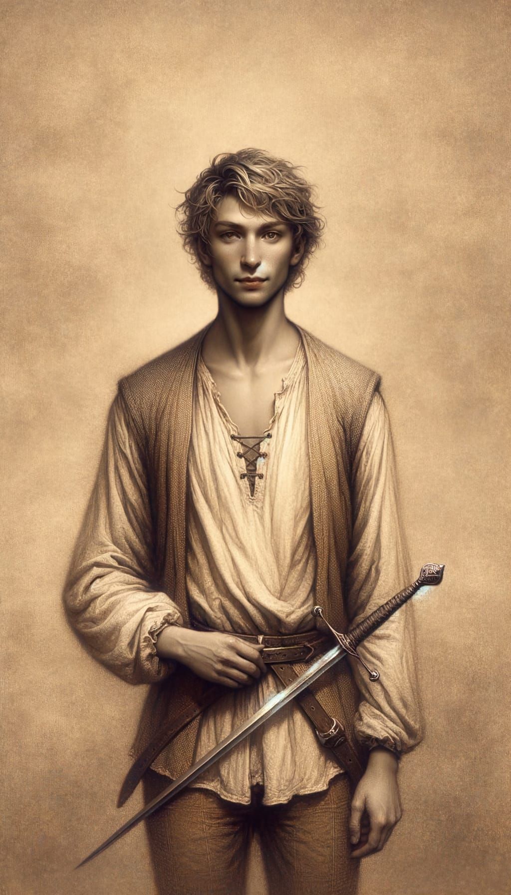 Androgynous Figure in Medieval Art Style