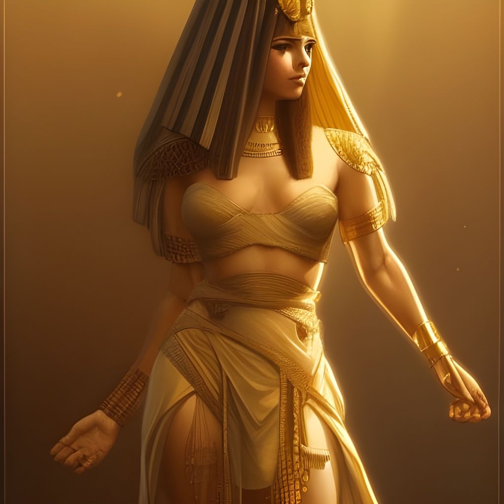 Cleopatra Portrait in Gold Pyramid