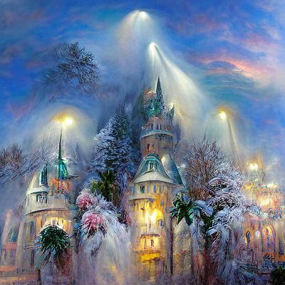 Winter Wonderland Castle in Ethereal Fantasy Style