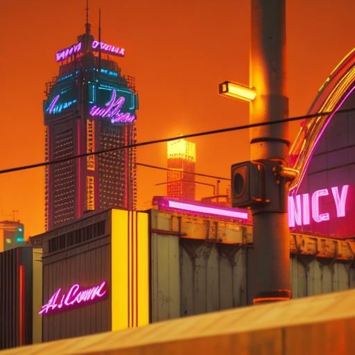Retro Neon Synthwave Scene in High Definition