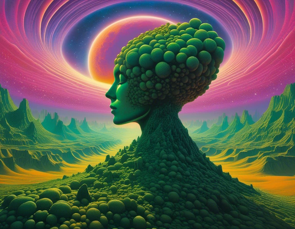 Solarpunk Alien Planet with Dimensional Portal