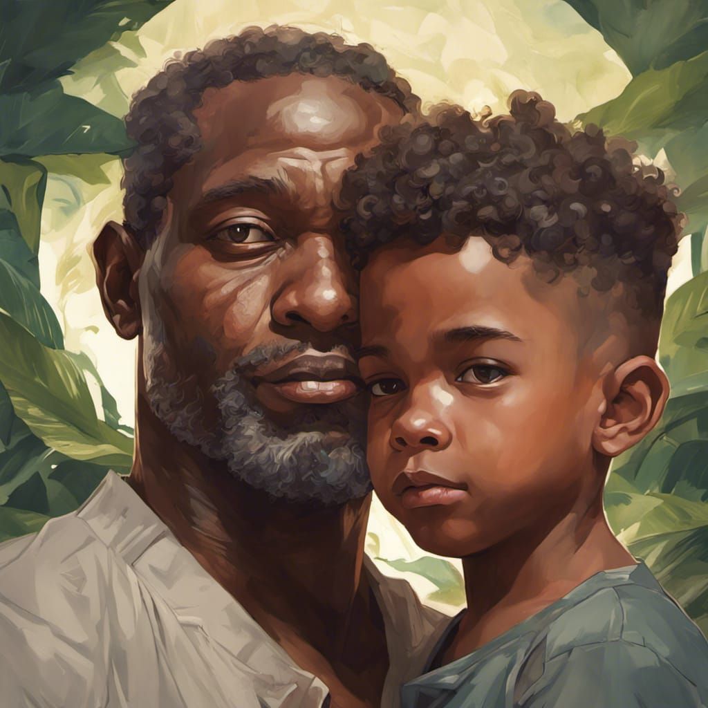 "Generational Bond: PORTRAIT OF A BEAUTIFUL AFRICAN GRANDFAT...
