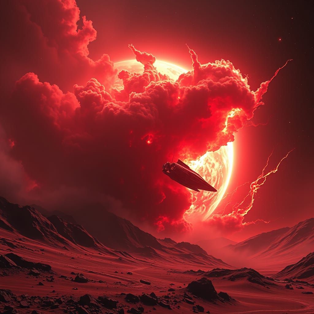 Colossal Mars Storm in Hyperrealistic Matte Painting Style