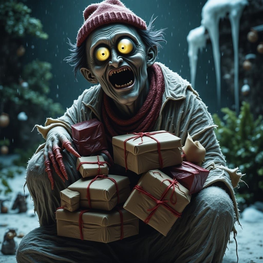 Sinister Snowman Horror Figure in Cursed Winter