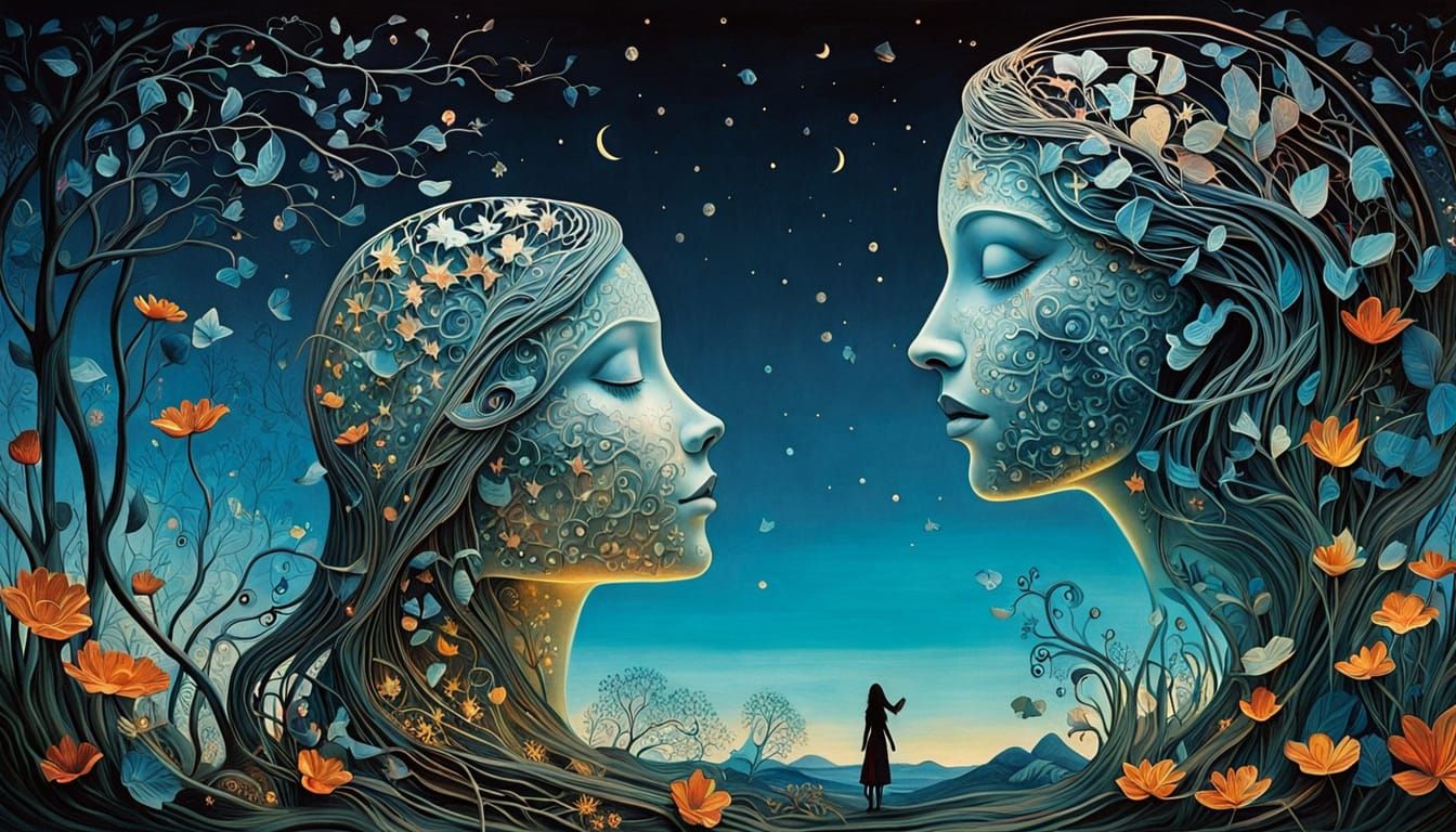 Surreal Goddess Unites Shattered Labyrinth in a Dreamlike Su...