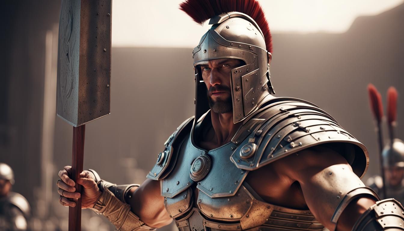 Futuristic Gladiator Presentation in Sci-Fi Style