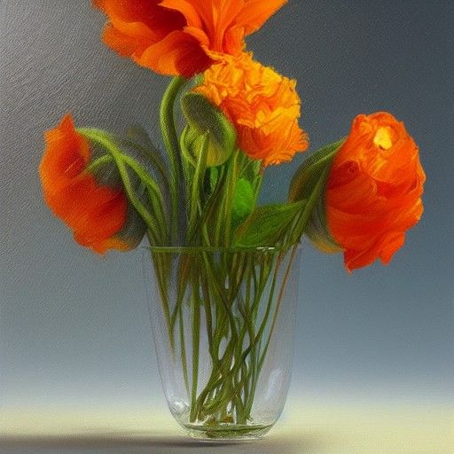 Spaghetti Flower: An Oil Painting