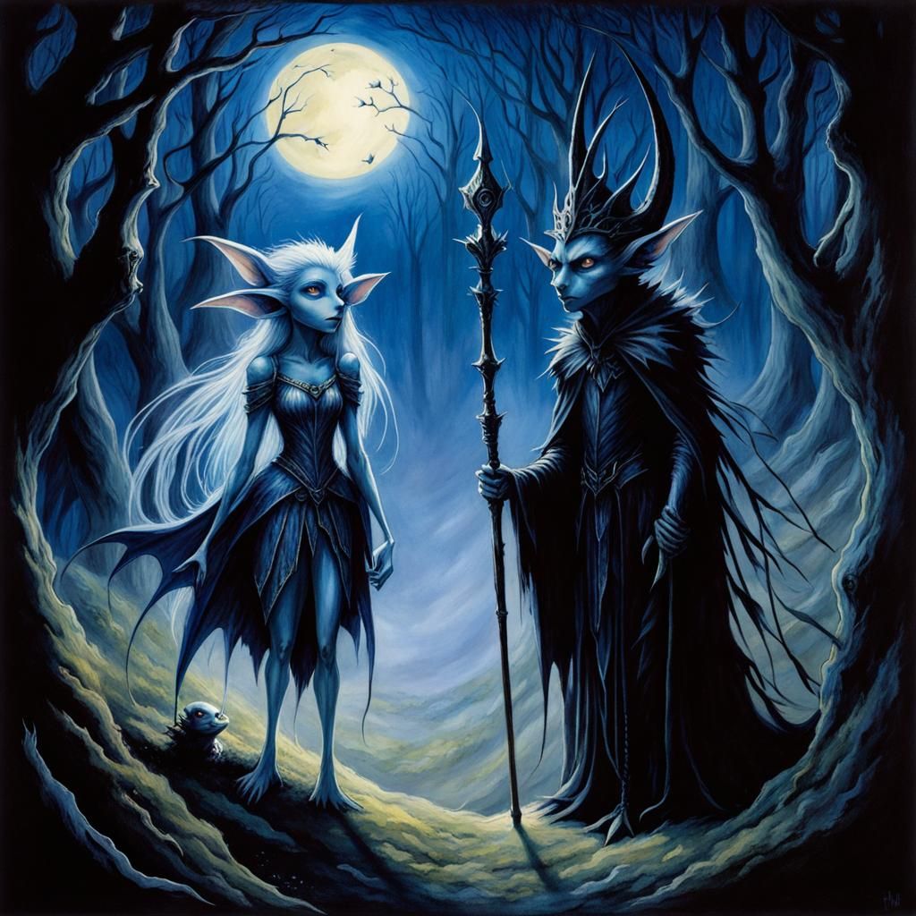 Night Creatures: A Gothic Fairy Tale Scene